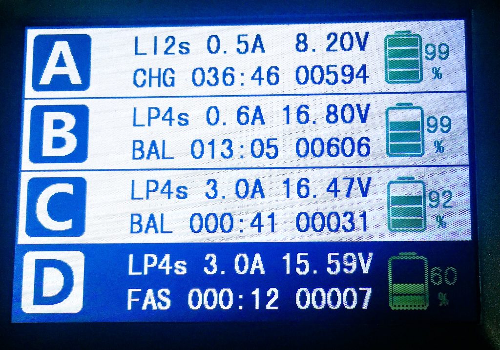 skyrc Q200 charger Screen